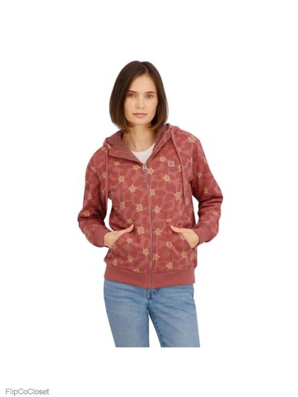 Oversized Sherpa Lined Full Zip Hoodie Fleece Jacket